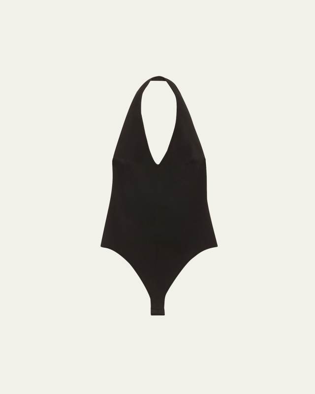 Lila Plunge Halter-Neck Bodysuit